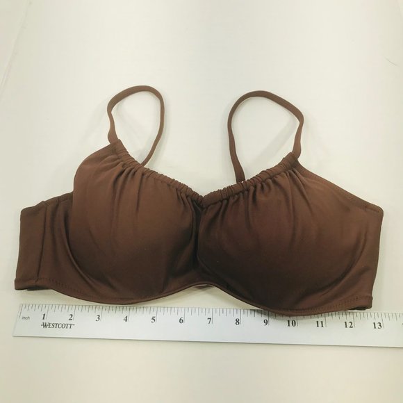 Shade And Shore Women's 36B Lightly Lined Shirred Bralette Bikini Swim Top New - Picture 10 of 12